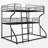 Metal Full XL Over Twin XL Over Queen Size Triple Bunk Bed-193291321