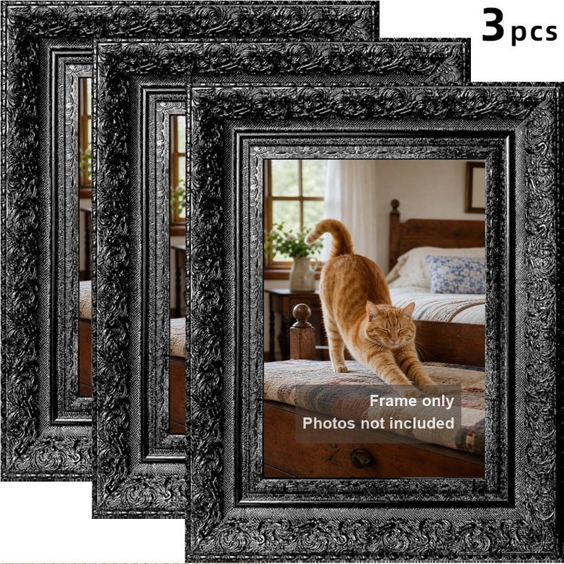 Cadre photo noir 3 pièces Clean Line pour photos 8 "x 10" et cadeaux pour la maison neuve, Noir, 3, 8 po x 10 po