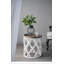 Grande table d'appoint 23 po blanche vieillie