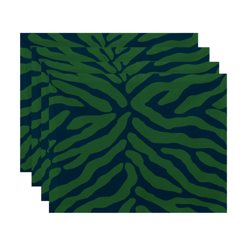 Akheelesh Polyester Abstract Rectangle Placemat, Green