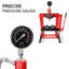Presse d'atelier hydraulique 12 pouces pour garage avec plaques de repérage et manomètre, pompe manuelle manuelle