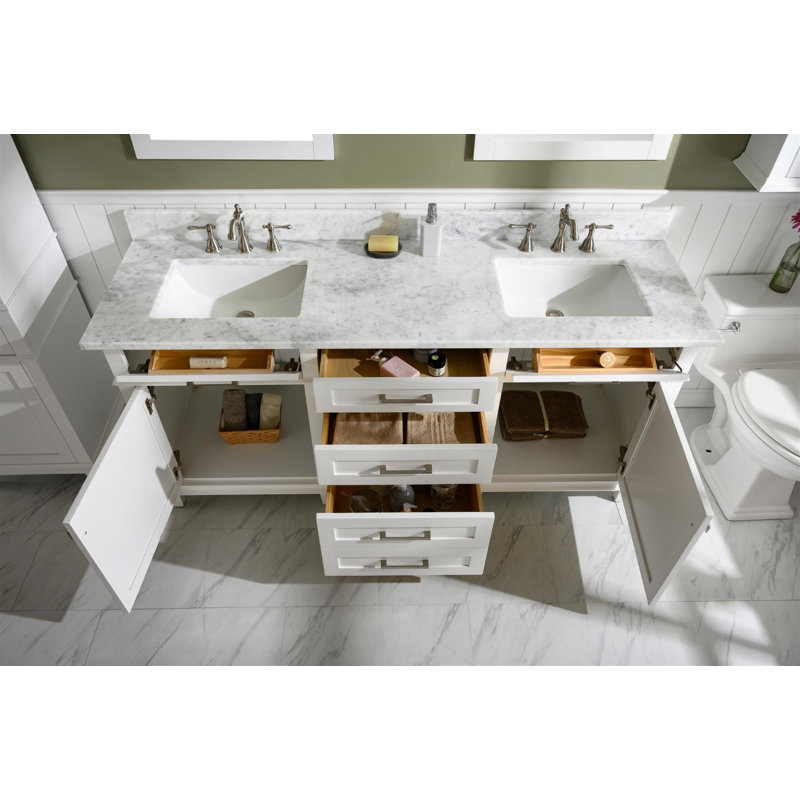 Ensemble de meuble-lavabo double 72 po Danbury, Blanc