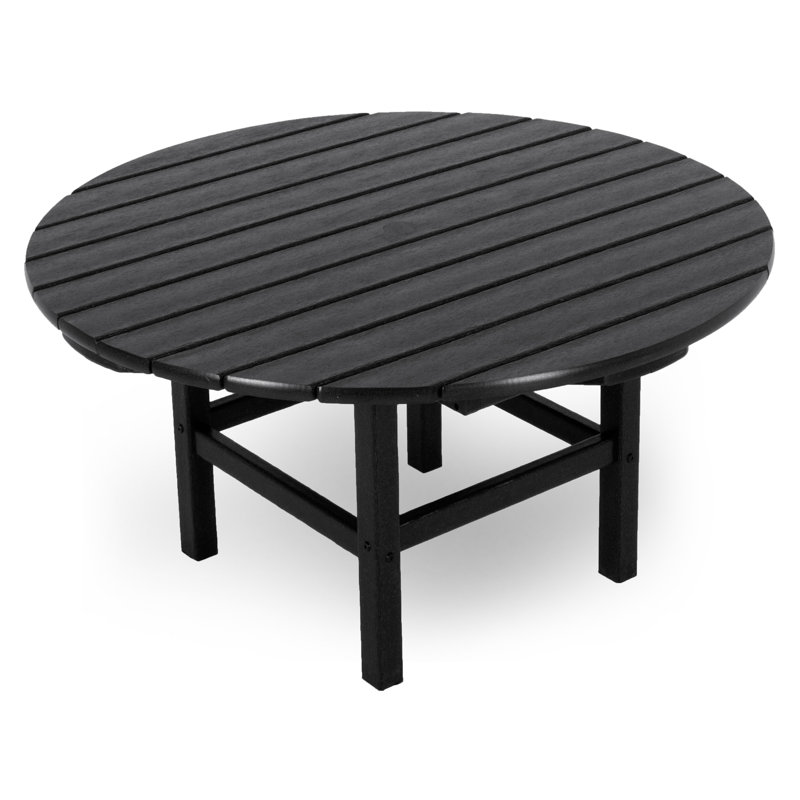 POLYWOOD Round 37" Conversation Table, Black