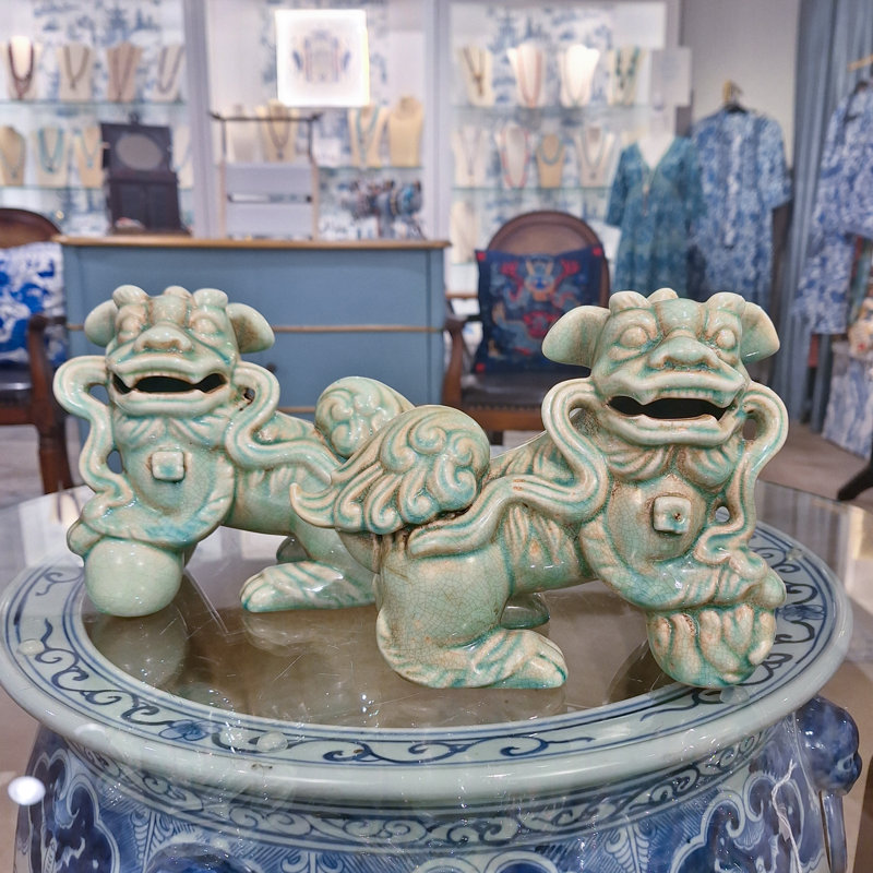 Porcelain Foo Dogs Pair