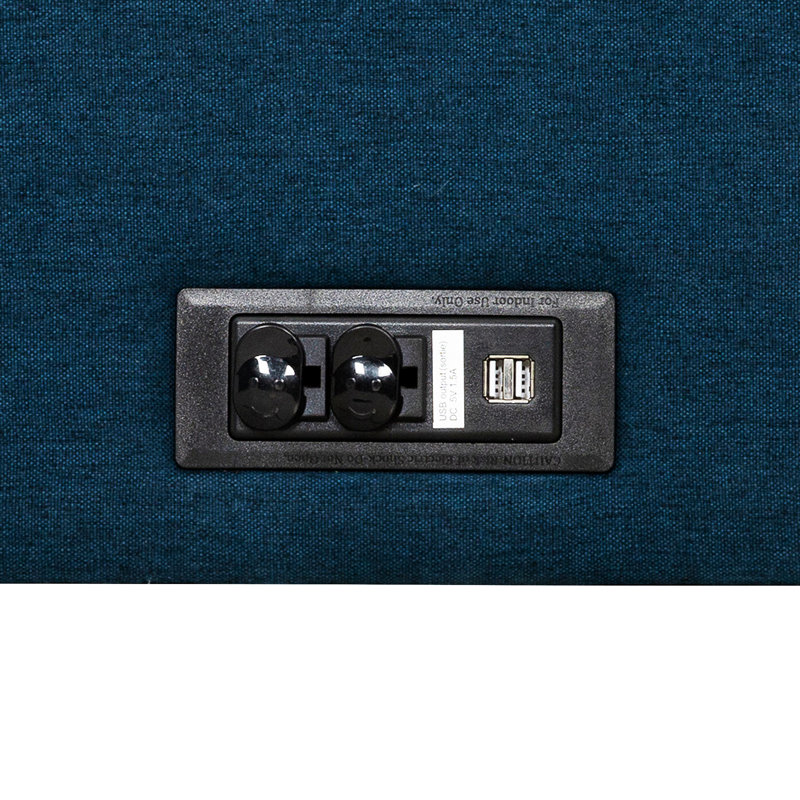 Apputhurai 80 in. Blue Queen Sleeper Sofa with USBs/Outlets
