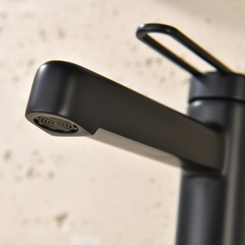 Robinet mélangeur monocommande et pivotant H59 électrolytique pour évier et cuisine, Noir mat