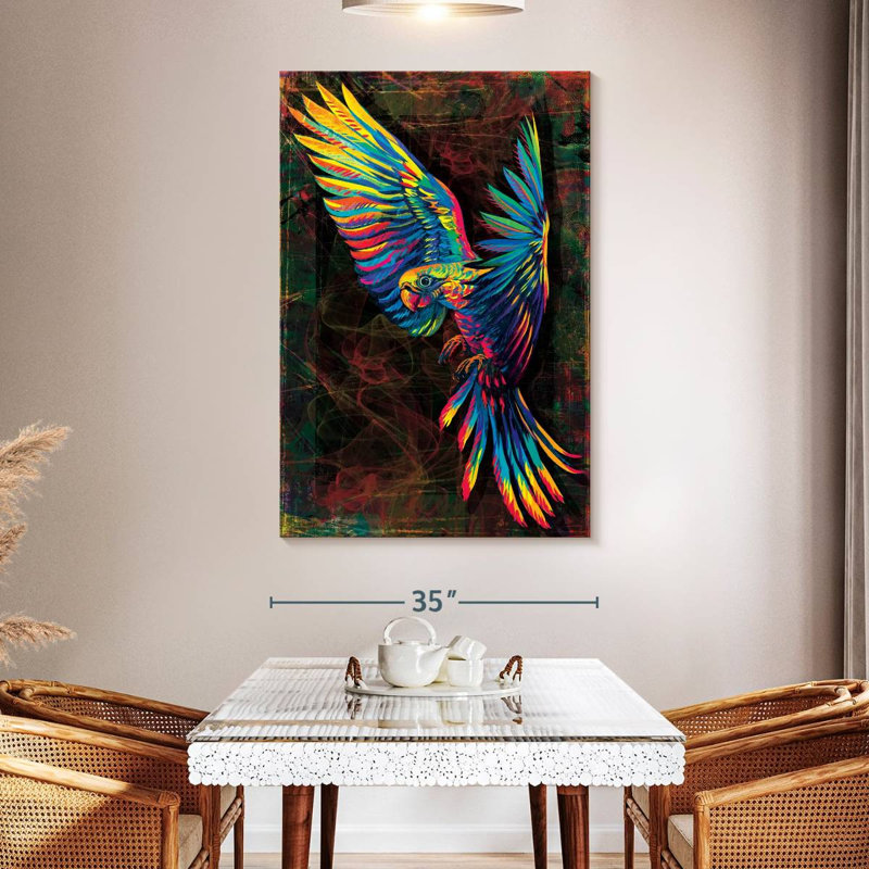 Brampt Colorful Amazon Parrot, 51" H x 34" W