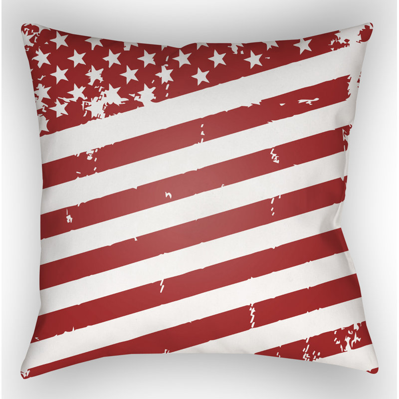Outdoor Throw Pillow, 20" H x 20" W x 4" D, Red / Blue