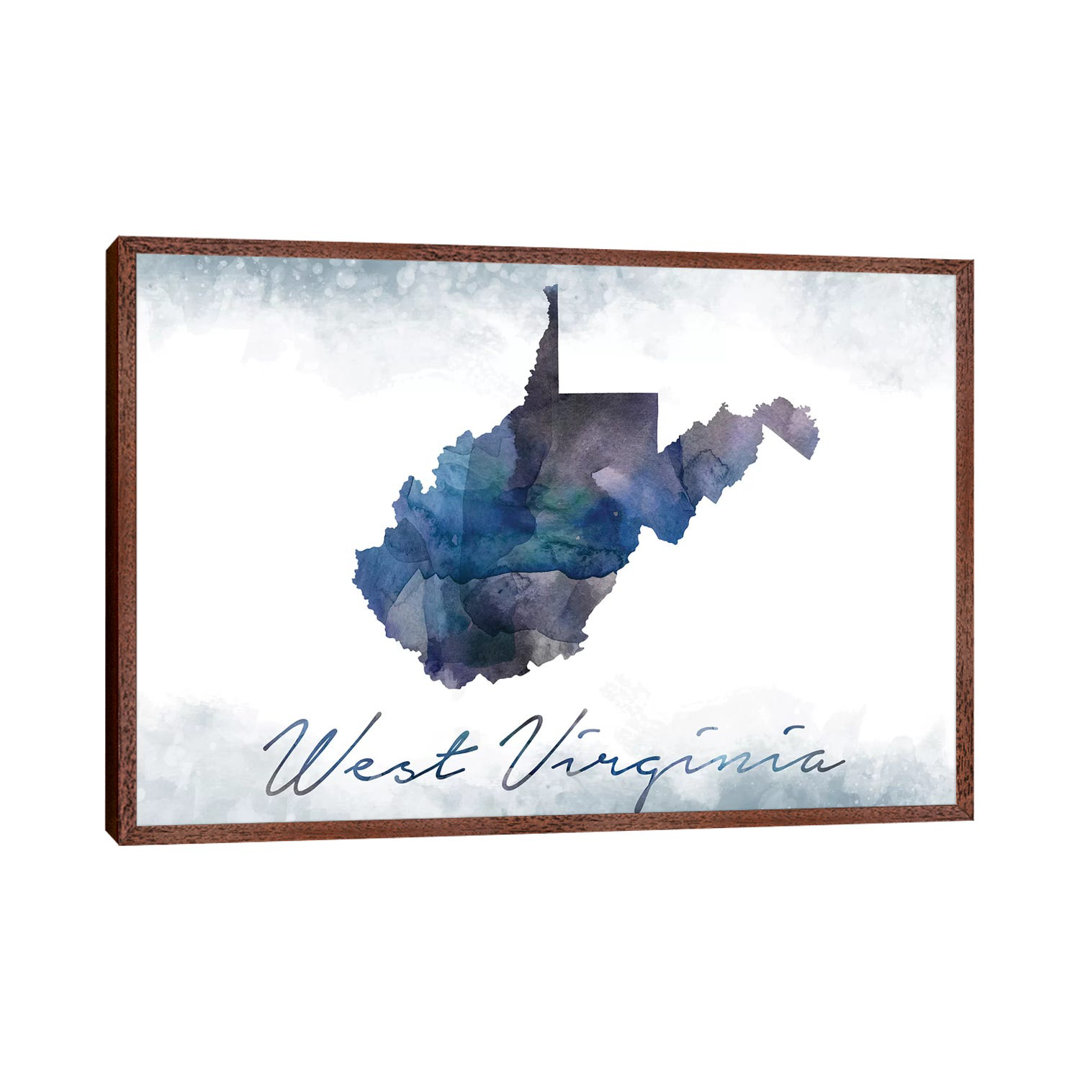 West Virginia State Bluish - Print on Canvas