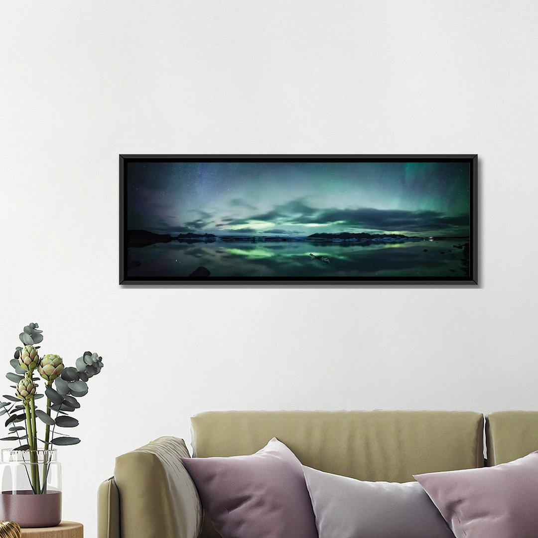 " Aurora Borealis Panorama, Iceland " by Matteo Colombo East Urban Home 