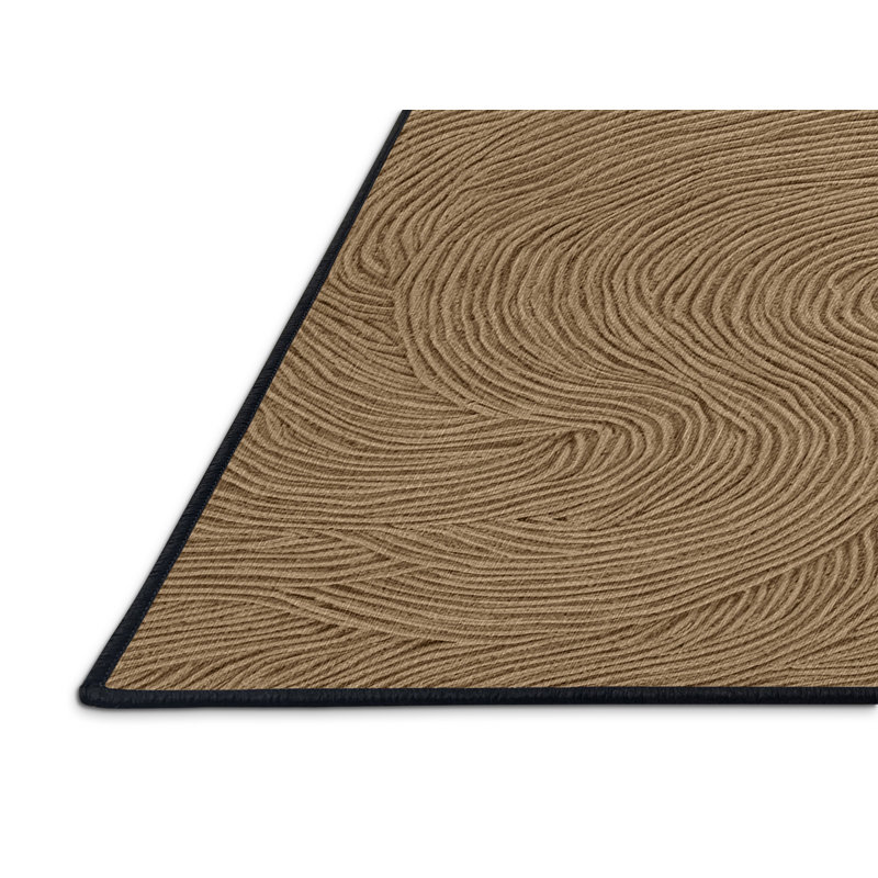 Washable Wave Curls Hawaiian Area Rug, Rectangle 4' x 6'