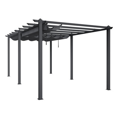 Dakota Fields Polyester Cover Retractable Freestanding Awning