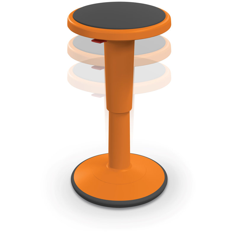 Adjustable Orange Plastic Wobble Action Stool