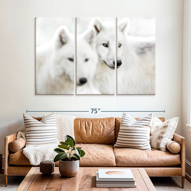 Brampt White Wolf II, 42" H x 65" W