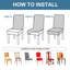 Housses de chaise imperméables pour salle à manger, ensemble de 4, housses de chaise Parson extensibles pour chaises de cuisine, protecteurs de chaise lavables, feuilles - gris chaud