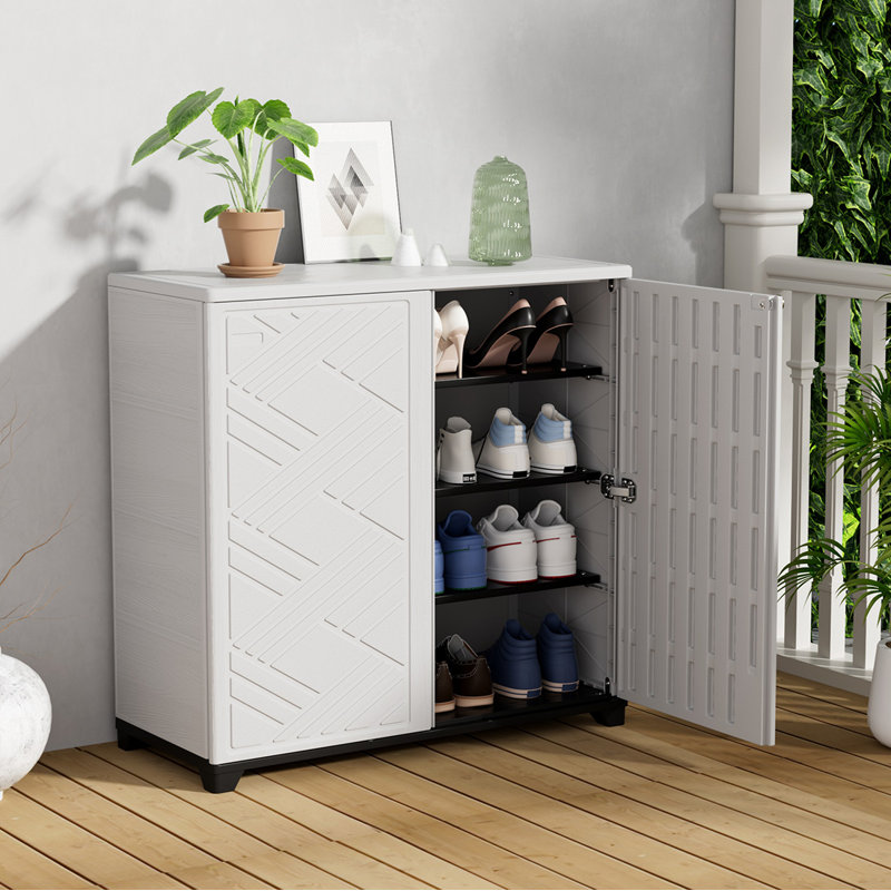 Armoire de rangement extérieure imperméable Kiniant, White