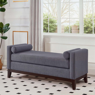 Élégant banc rembourré avec 2 coussins
