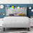 Twin Bed Frame, Upholstered Bed Frame with Charging Station