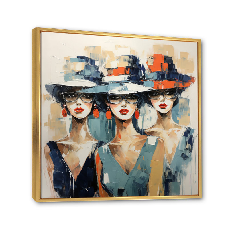 Collection Jamiqua Fashion Hats I - Imprimé, H 24 po x l 24 po x P 1 po, Cadre flottant doré