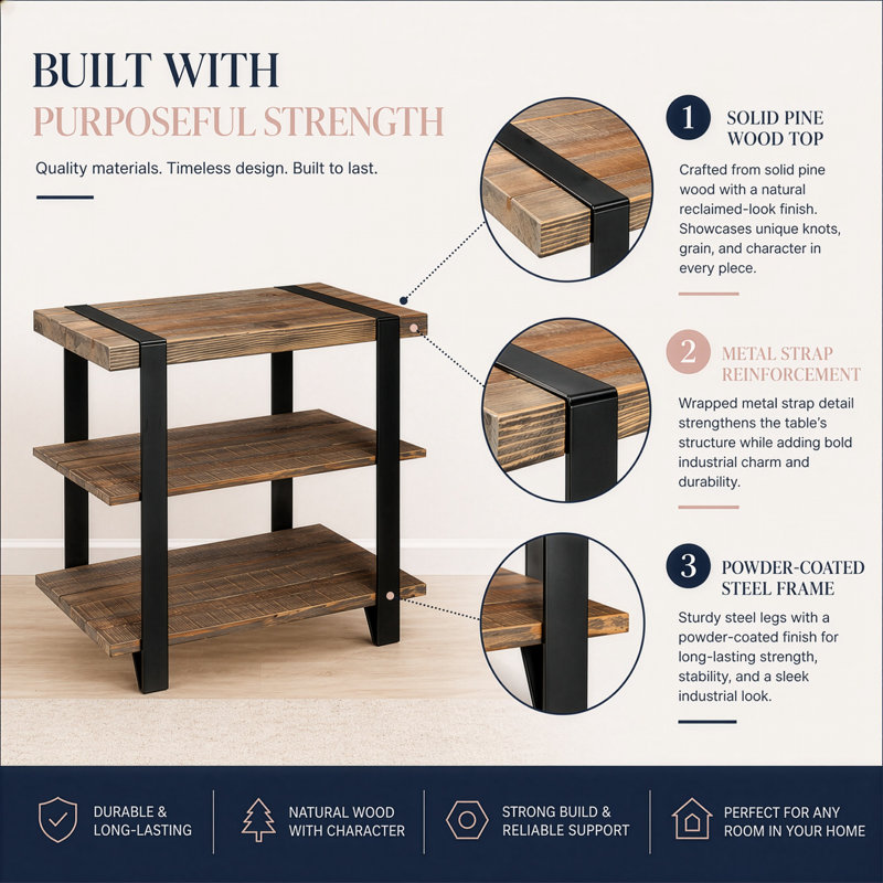 Modesto 3-Tier End Table with Shelves