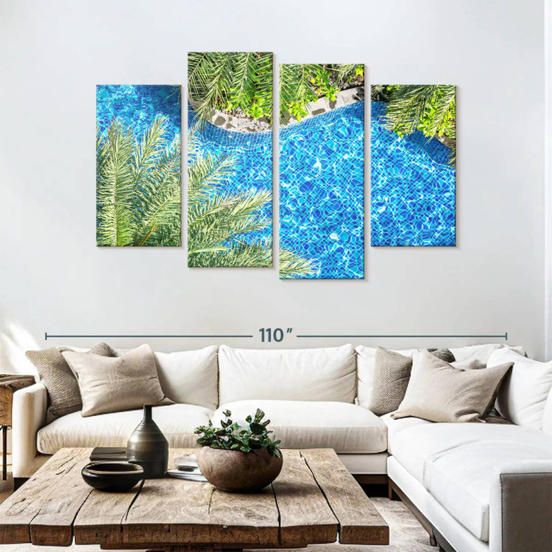 Sireci Poolside Palm Trees, 54" H x 84" W