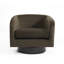 Velvet Upholstered Swivel Barrel Chair-2040480580