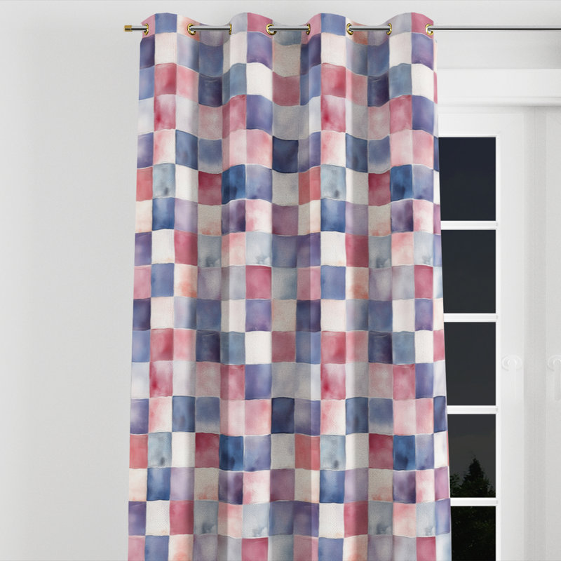 Rideaux pour chambre à coucher Country Farmhouse - Rideau à œillets Patchwork Balliro - 1 panneau, L 52 po x L 108 po
