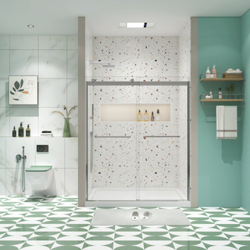 Porte de douche coulissante Bypass avec verre trempé épais