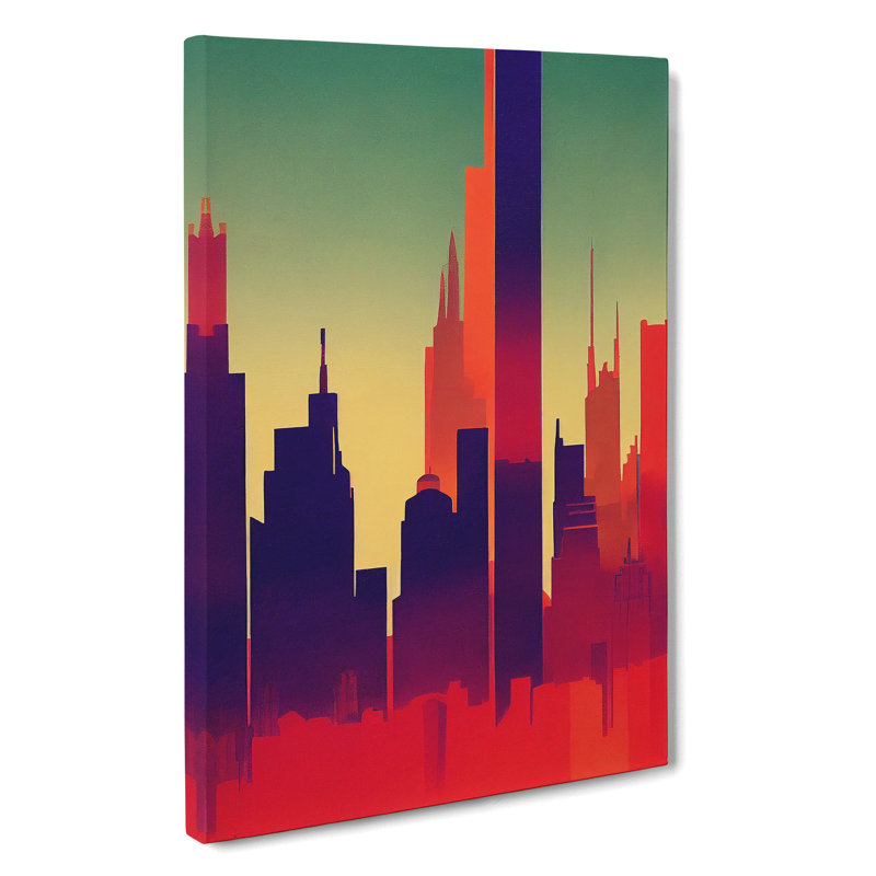 Wonderful City Skyline Abstract - Wrapped Canvas, 50cm H x 35cm W x 3cm D