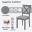 7-Piece Solid Wood Dining Table and Chairs Set, Modern 58.5 Inch Table with 6 Padded Chairs for Kitchen, Dining Room, Grey-760624748