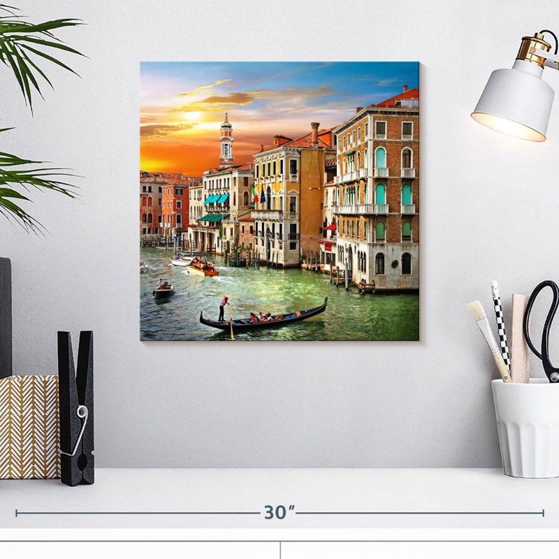 Nicci Venice Buildings And Gondolas, 16" H x 16" W