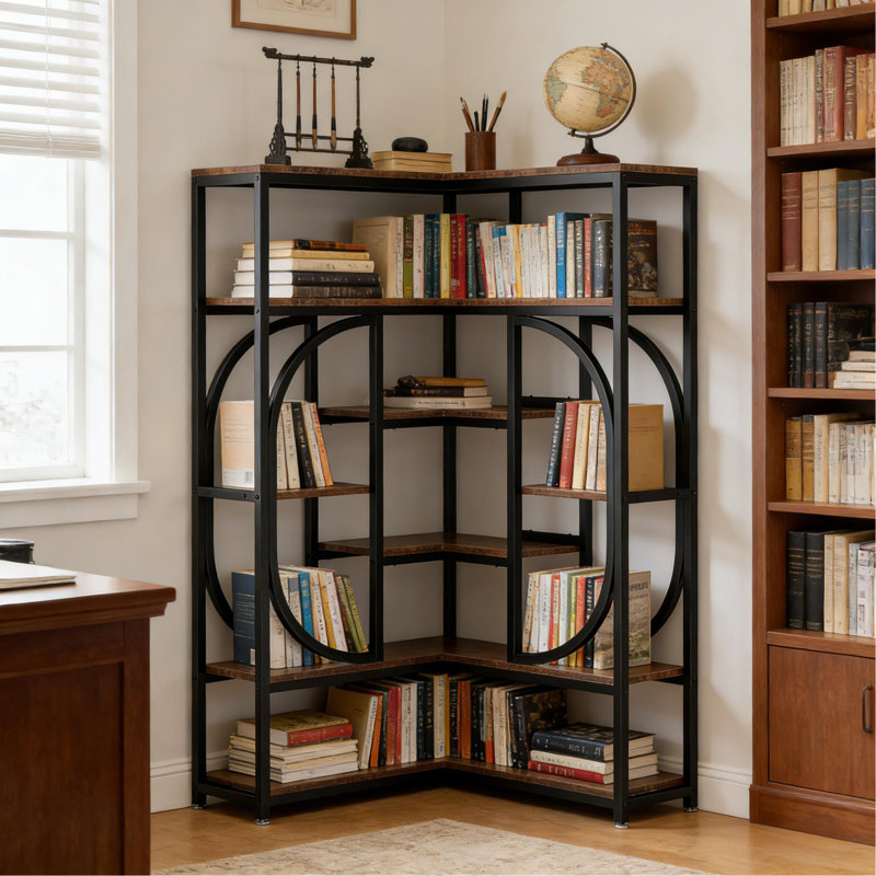 Industrial Style Display Rack,Bookcase,Corner Bookshelf