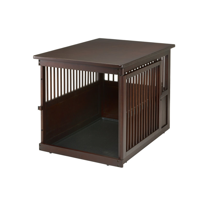 Casier tissé pour animaux table d'appoint, H 29,9 po x l 29,5 po x P 41,5 po, Brun foncé