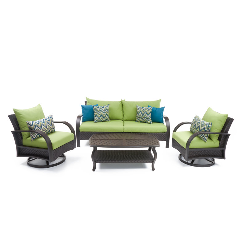 Cannes™ Deluxe 7 Piece Deep Seating Group, Canvas Ginkgo Sunbrella® Canvas