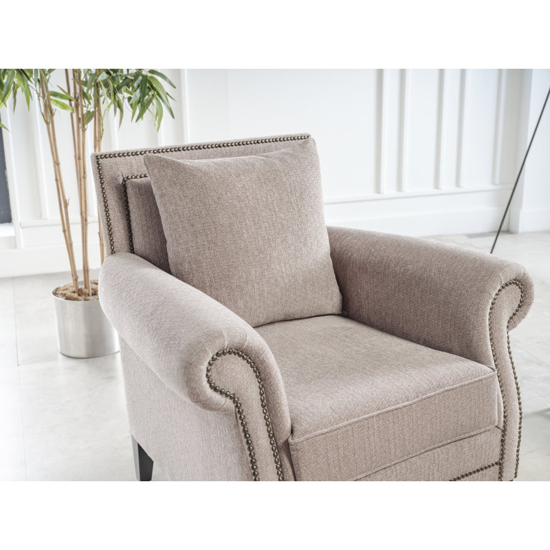 Fauteuil large de 35,4 po Java, beige