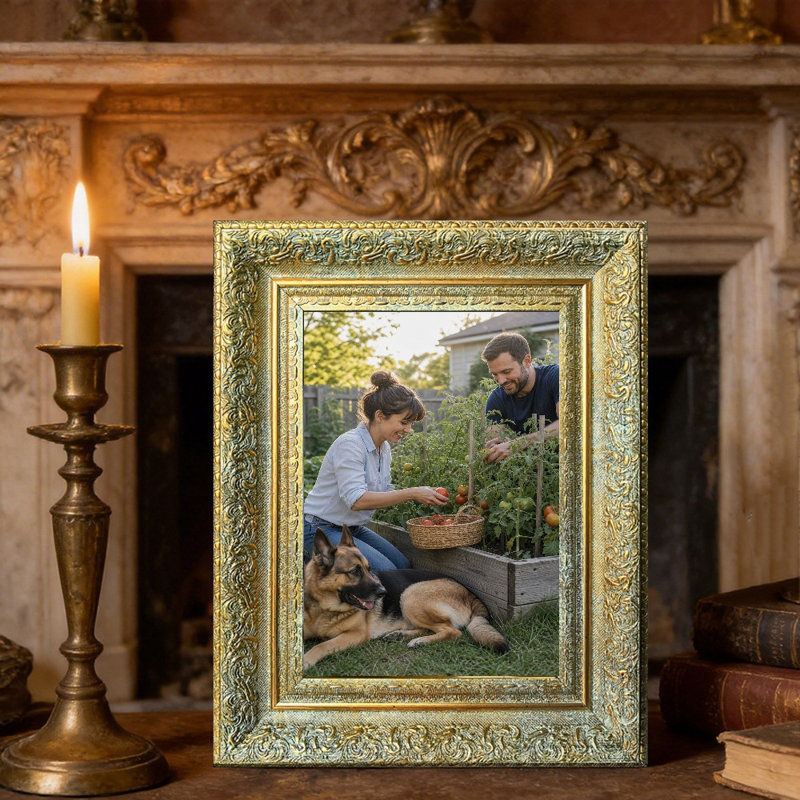 Cadre photo 8 "x 10" 1 pièce, Antique Gold, 3, 5" W x 7" H