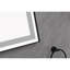 Miroir d'appoint moderne à DEL avec cadre en aluminium noir, décor de salle de bain luxueux