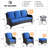 Amerissa 7 - Person Wicker Rattan Patio Furniture Set with Swivel Chairs, Outdoor All Weather Sofa Conversation Set with Cushions for Garden Backyard-93763916-93763921