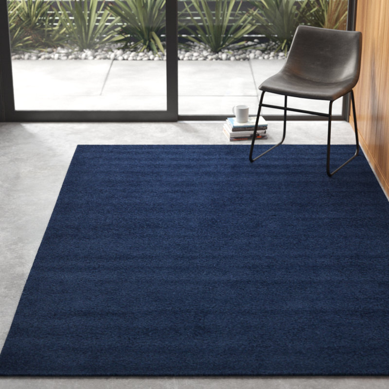 Santosha Shag Rug, Rectangle 7'10" x 11', Sapphire Blue