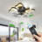 19.7 Inch Light Ceiling Fan With Lights Remote Control With Modern Butterfly Design Styling, Black, Fan For Bedroom, Living Room, Timing Function, Noiseless, Children's Favorite