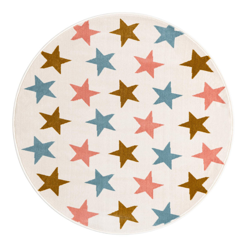 Unique Loom Twinkle Whimsy Kids Rug, Round 4'1"