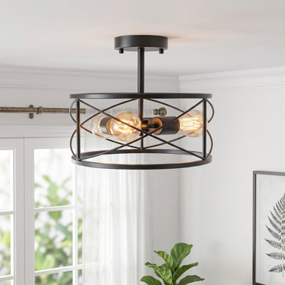 3-light Farmhouse Semi Flush Mount