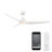 60" Stella 3 - Blade Outdoor/Indoor Smart Ceiling Fan with Remote Control and Light Kit Included Included, Works With Google Assistant, Amazon Alexa, Samsung Smart Things-83412253-66203419