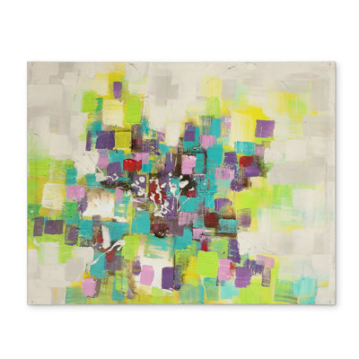 Abstract Squares Flowers Green Placemat | Home Decor Essential