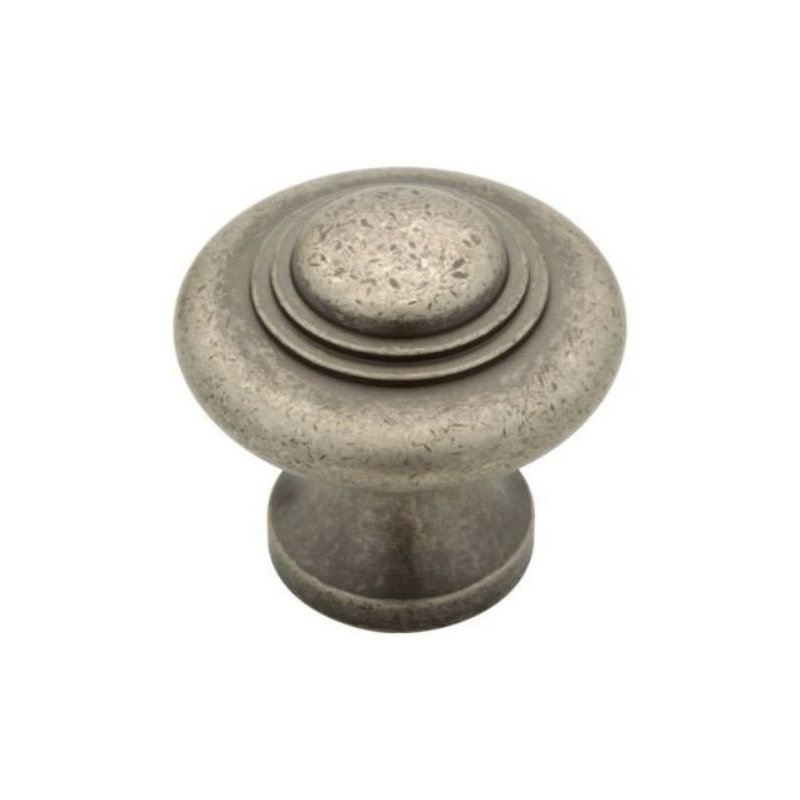 (5 Pack) 1-1/3 inch Avante Knob Tumbled Pewter