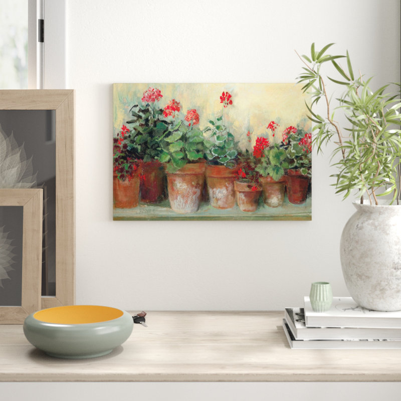 Kathleen's Geraniums by Carol Rowan - Print on Canvas, Wrapped Canvas, 66.04 cm H x 45.72 cm W x 1.91 cm D