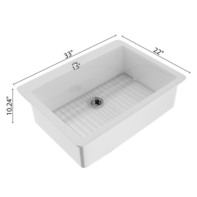 Évier de cuisine L 33 po