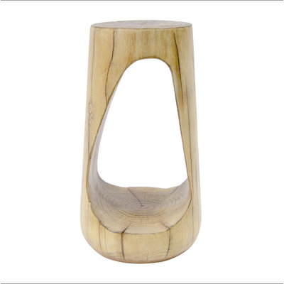Table d'appoint d'extérieur, table de bout à conception creuse, table de tabouret de jardin de patio, table d'appoint décorative pour terrasse de balcon de plage, béton léger, texture semblable au bois