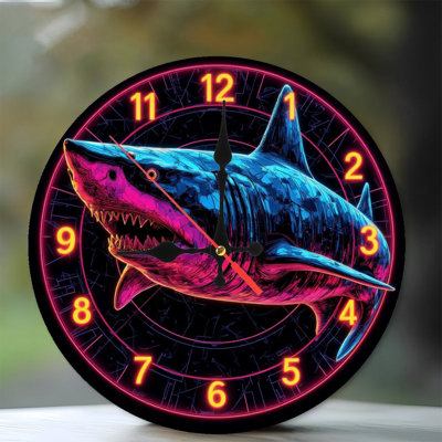 Art mural requin néon