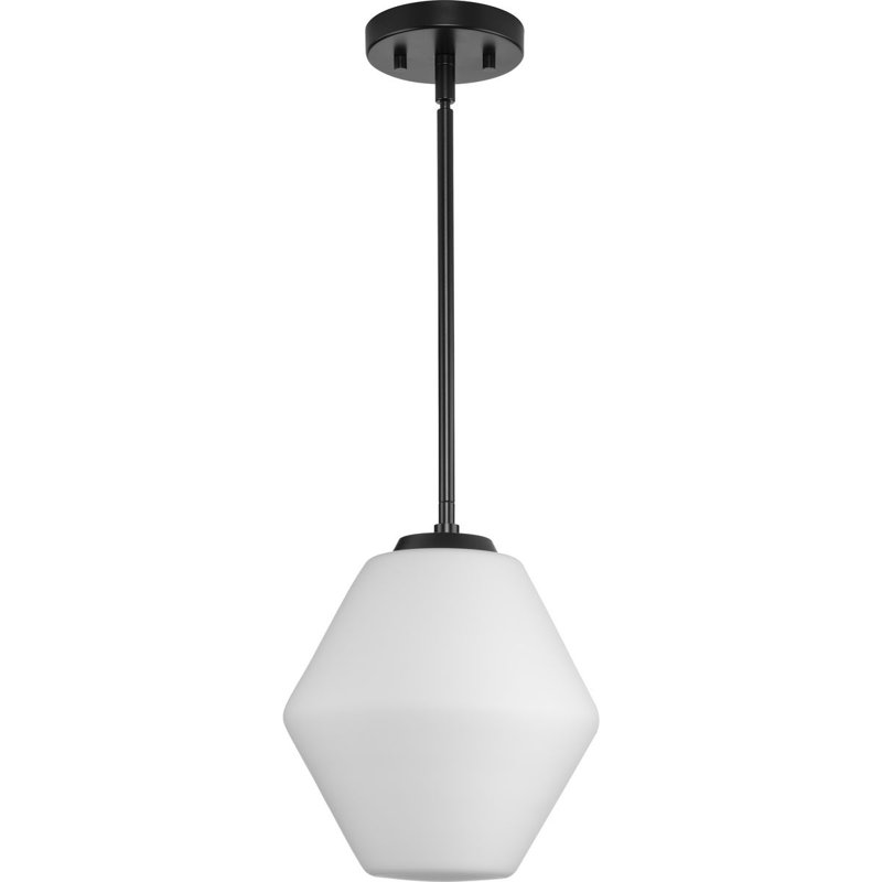 Luminaire suspendu géométrique 1 lumière Jerica, Noir mat